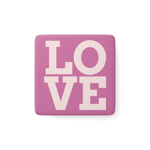 Porcelain Love Square Magnet